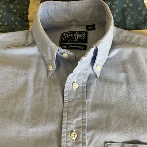 $180 GITMAN VINTAGE BLUE OXFORD CLOTH BUTTON DOWN SHIRT SMALL OCBD
